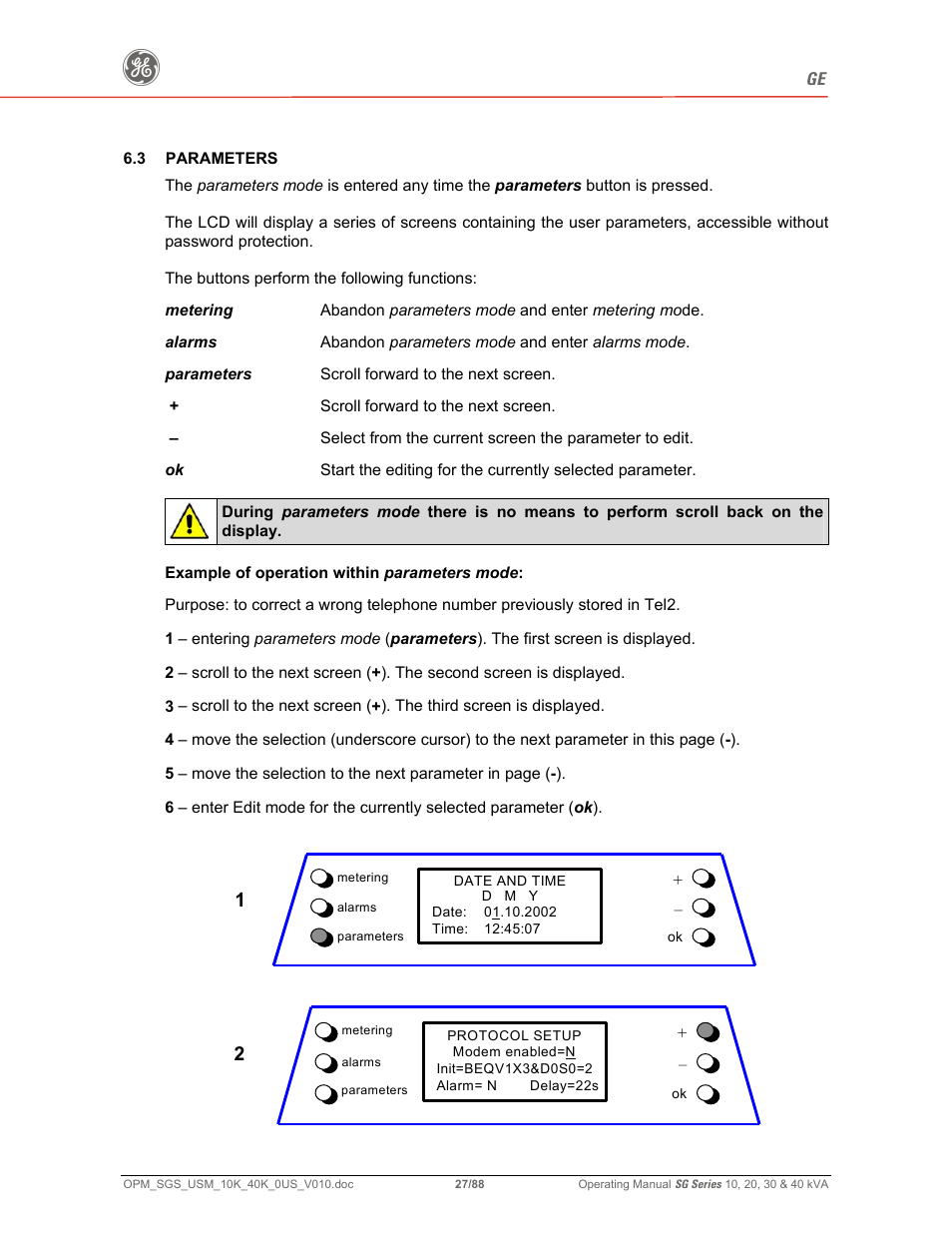 GE SG SERIES 20 User Manual | Page 27 / 88