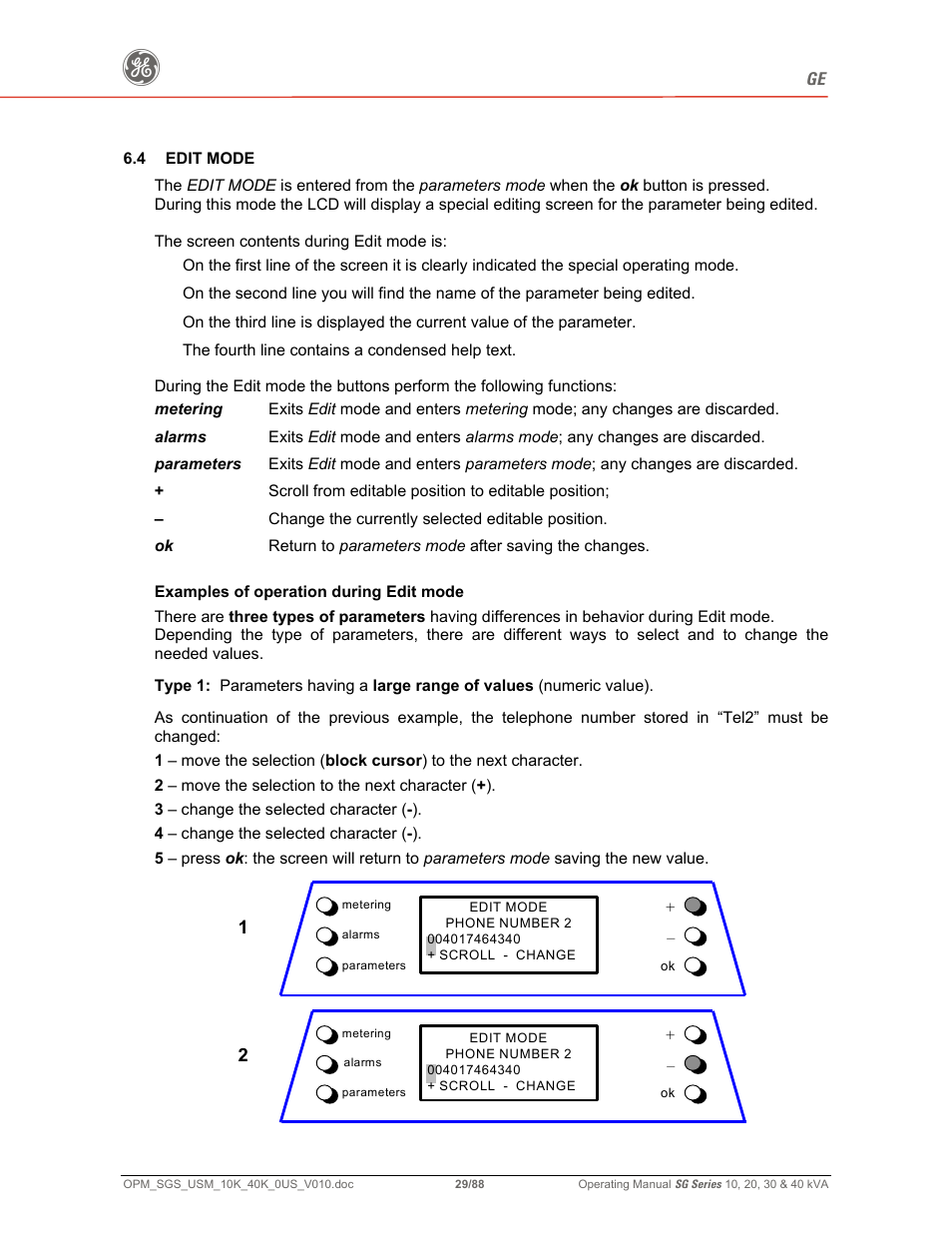 GE SG SERIES 20 User Manual | Page 29 / 88