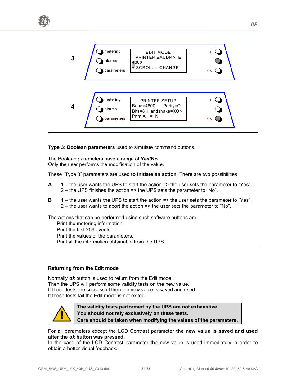 GE SG SERIES 20 User Manual | Page 31 / 88