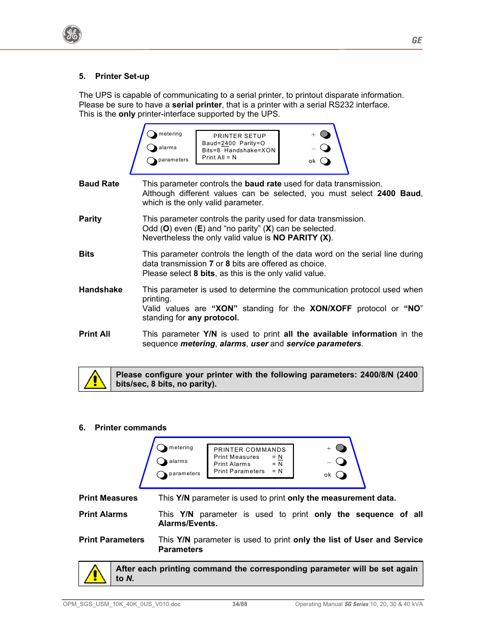 GE SG SERIES 20 User Manual | Page 34 / 88