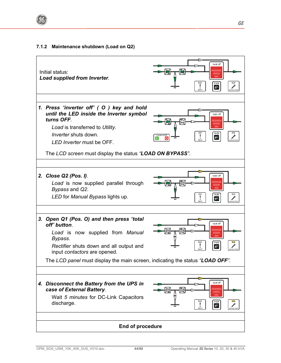 GE SG SERIES 20 User Manual | Page 44 / 88