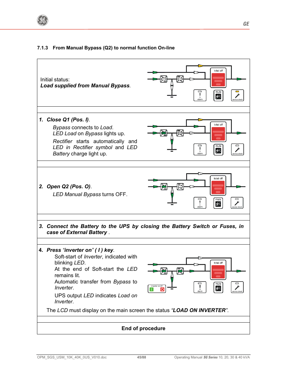 GE SG SERIES 20 User Manual | Page 45 / 88