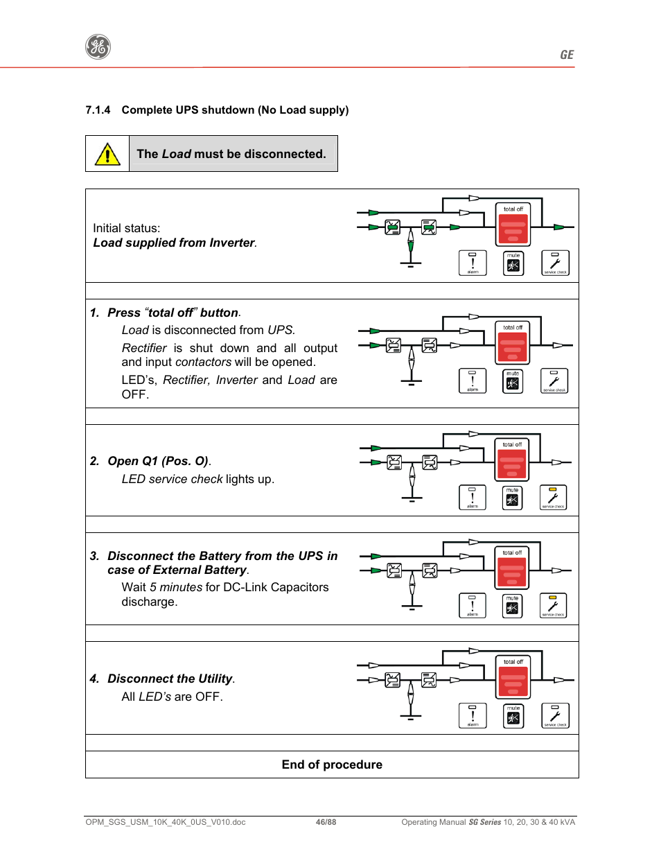 GE SG SERIES 20 User Manual | Page 46 / 88