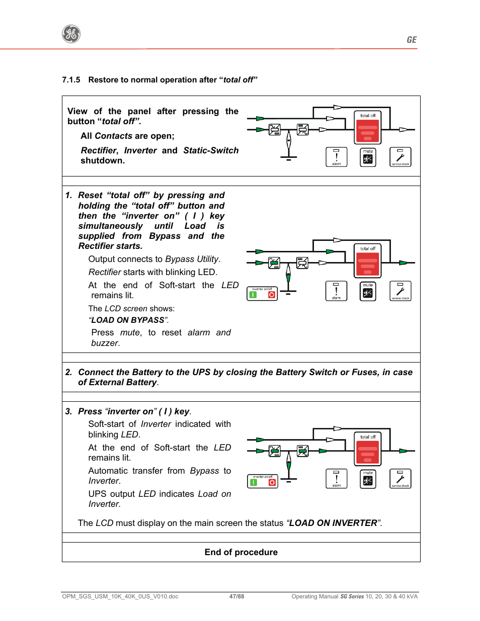 GE SG SERIES 20 User Manual | Page 47 / 88