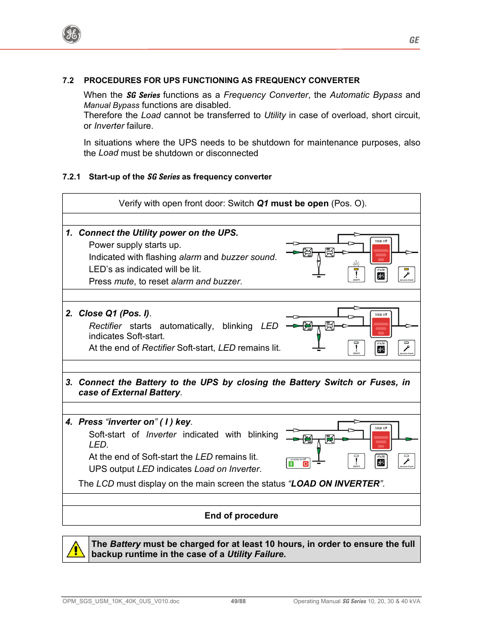 GE SG SERIES 20 User Manual | Page 49 / 88