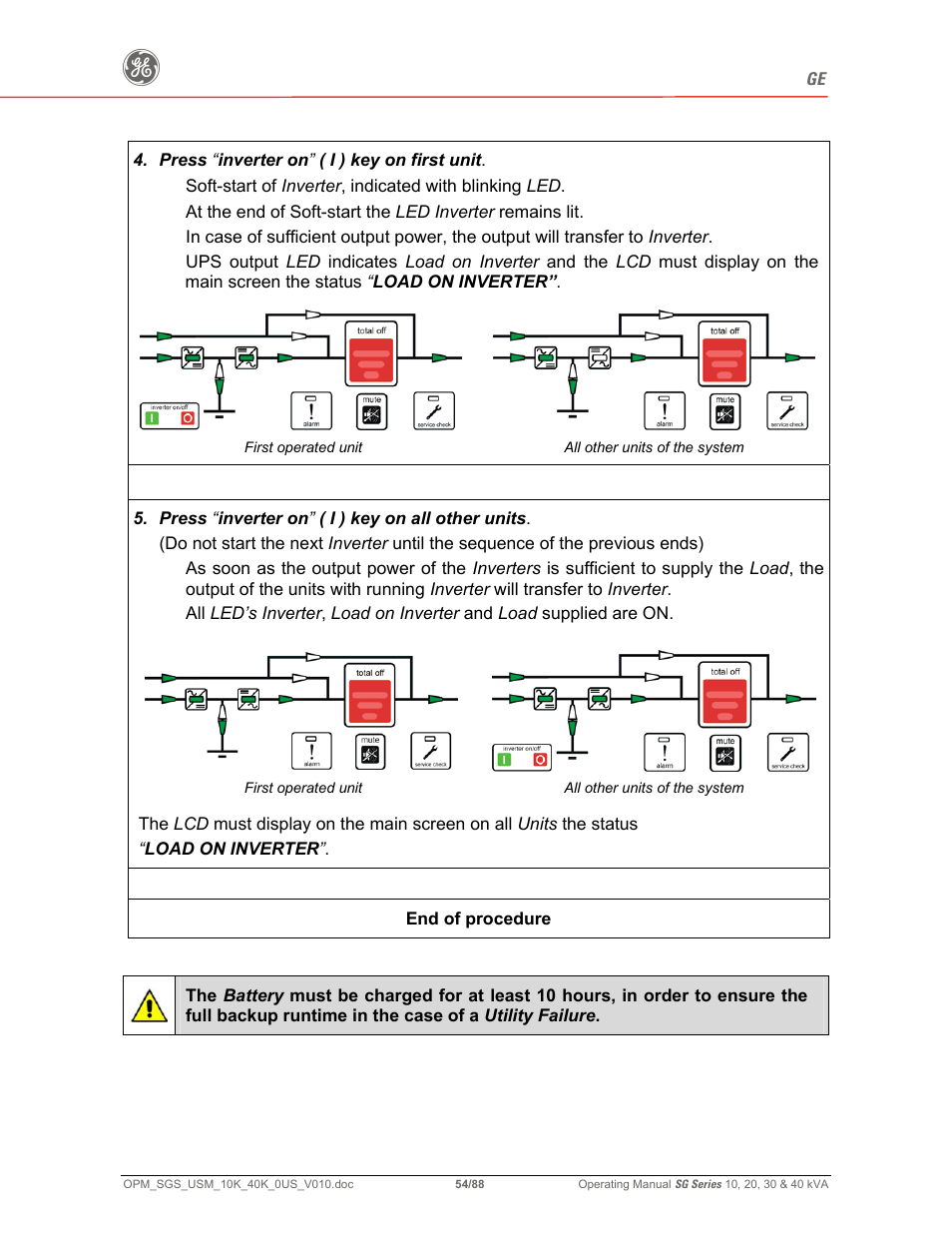 GE SG SERIES 20 User Manual | Page 54 / 88