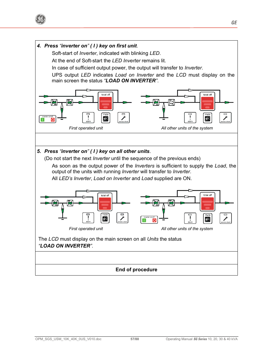 GE SG SERIES 20 User Manual | Page 57 / 88