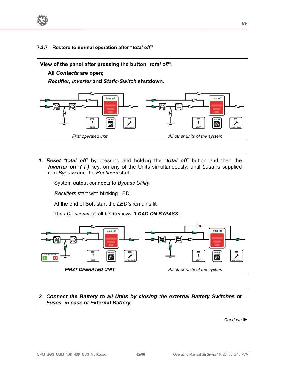 GE SG SERIES 20 User Manual | Page 62 / 88