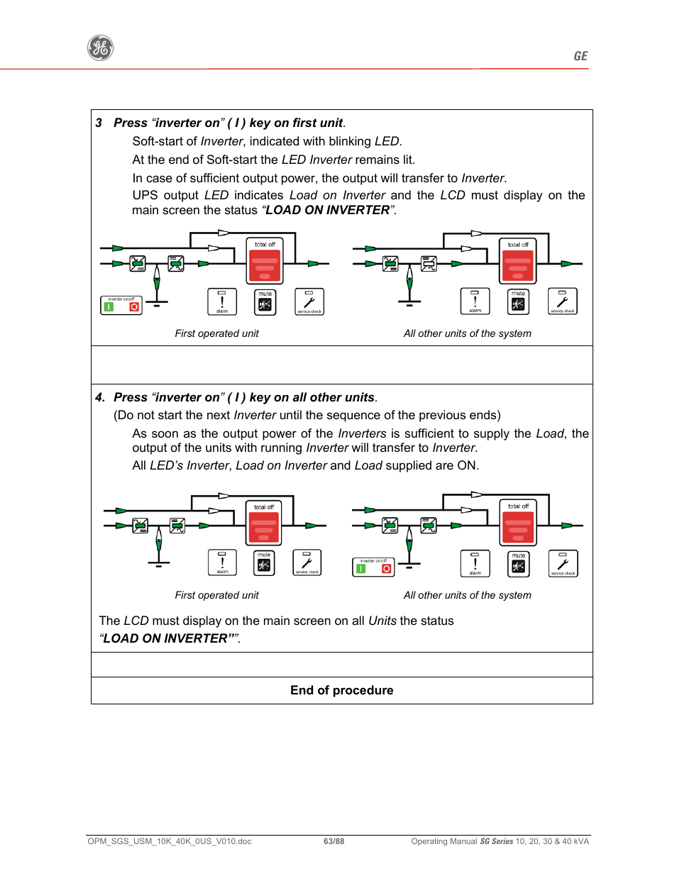 GE SG SERIES 20 User Manual | Page 63 / 88