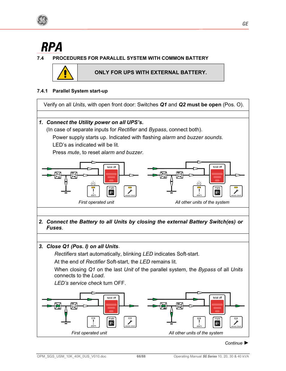 GE SG SERIES 20 User Manual | Page 66 / 88