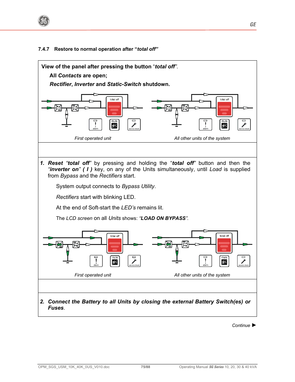 GE SG SERIES 20 User Manual | Page 75 / 88