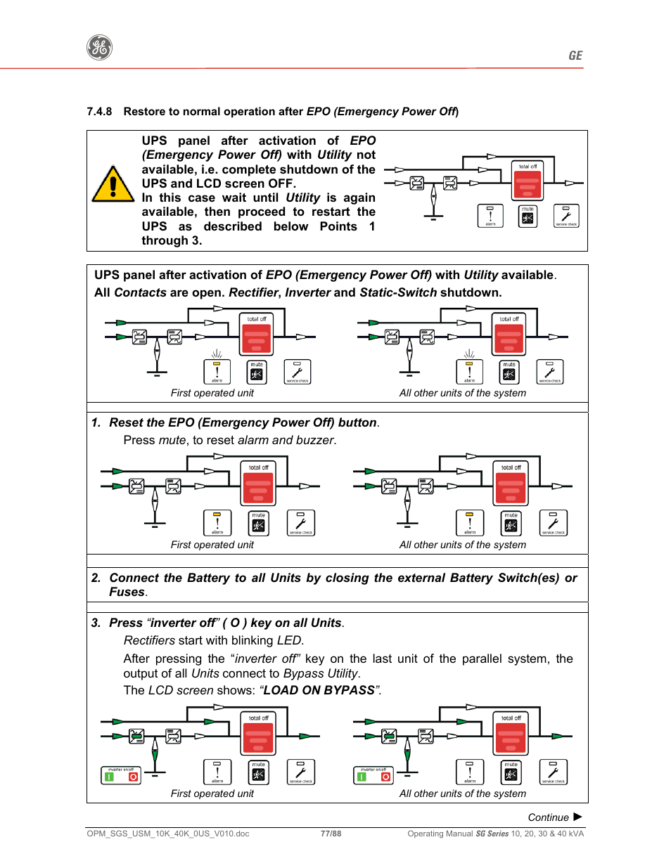 GE SG SERIES 20 User Manual | Page 77 / 88