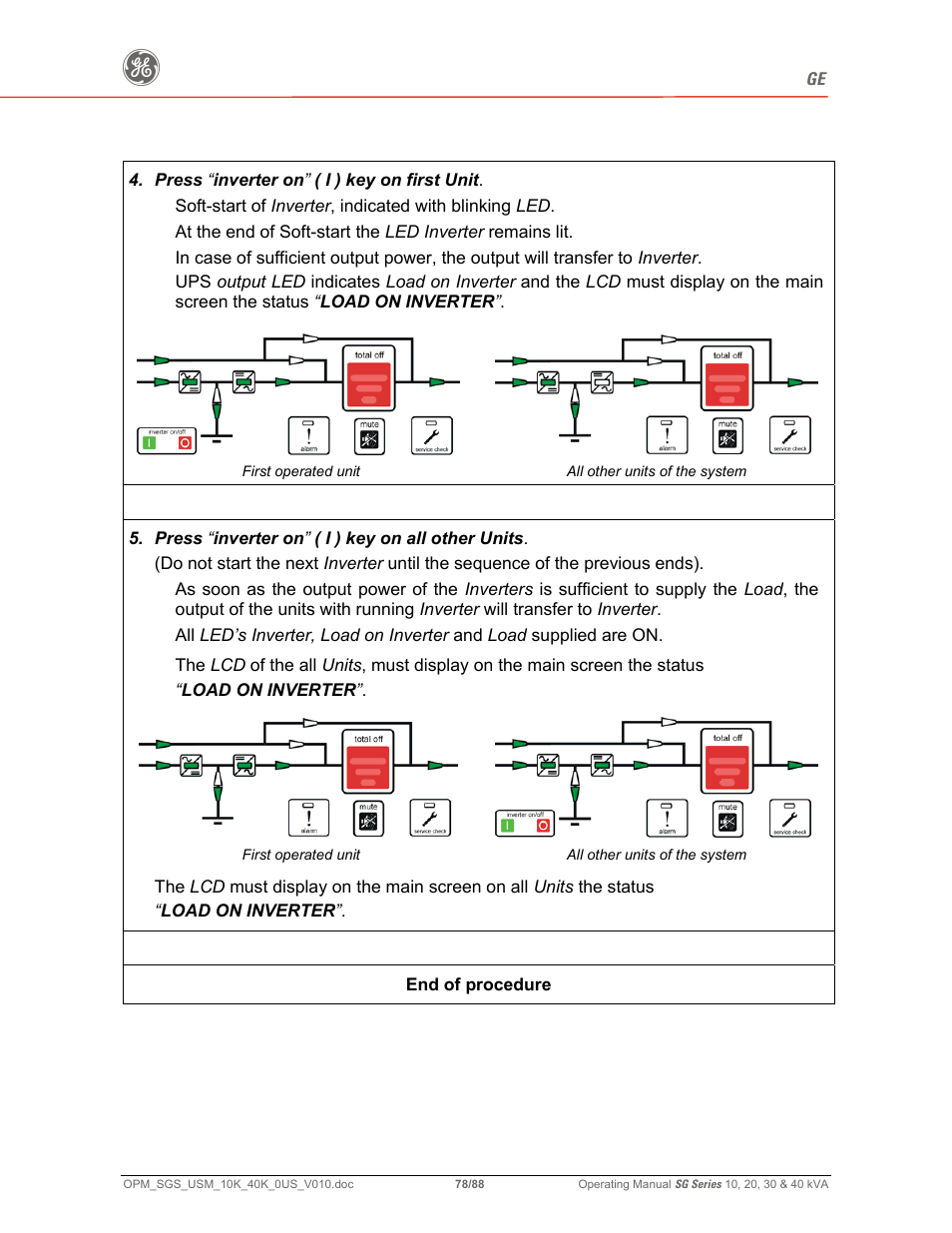 GE SG SERIES 20 User Manual | Page 78 / 88