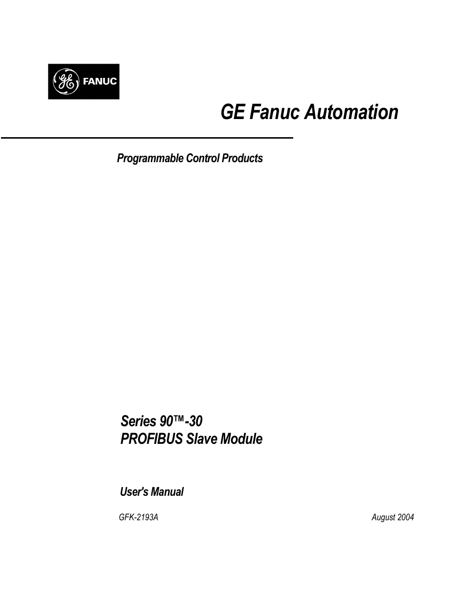 GE GFK-2193A User Manual | 30 pages