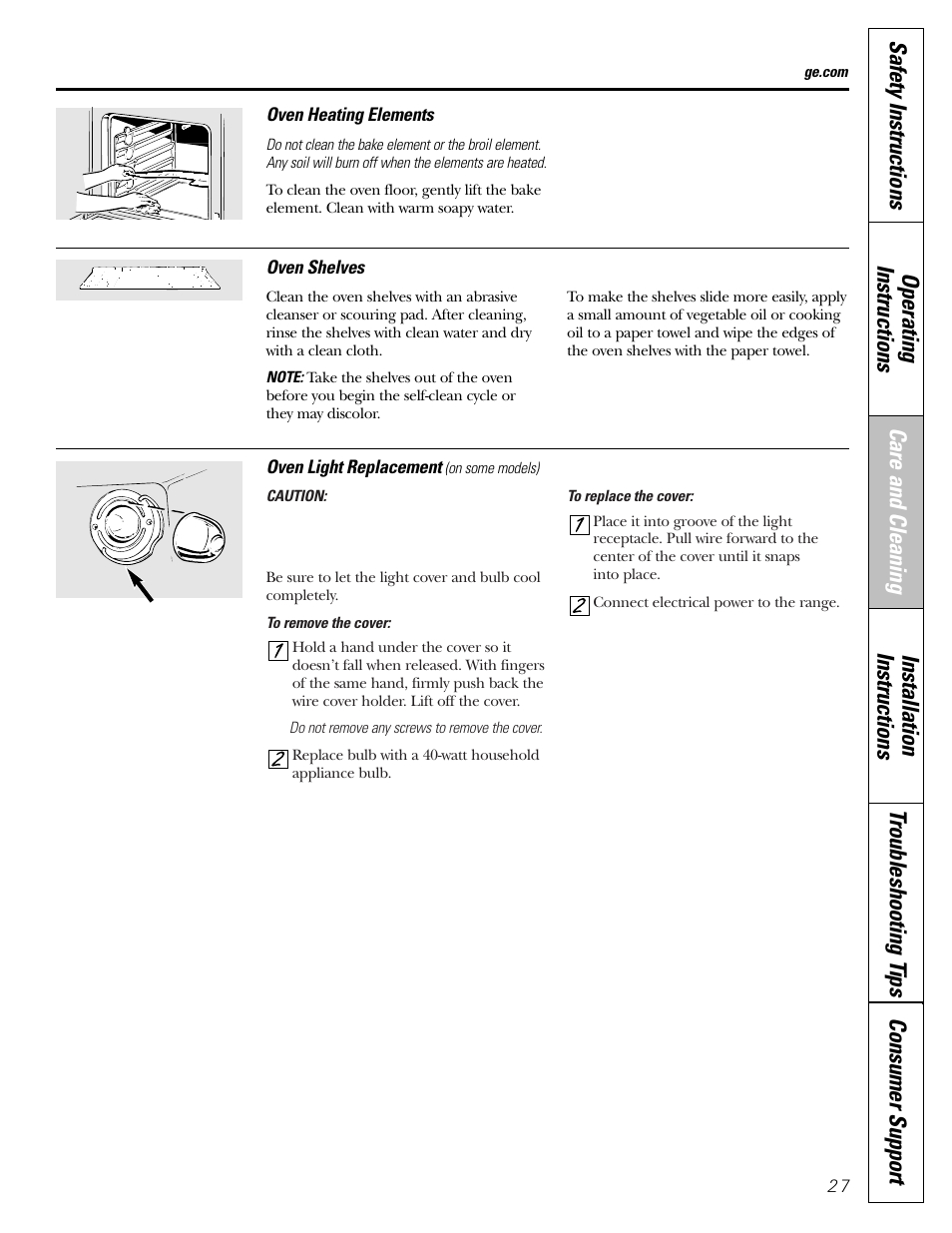 GE Electric Coil & Radiant JBP22 User Manual | Page 27 / 52