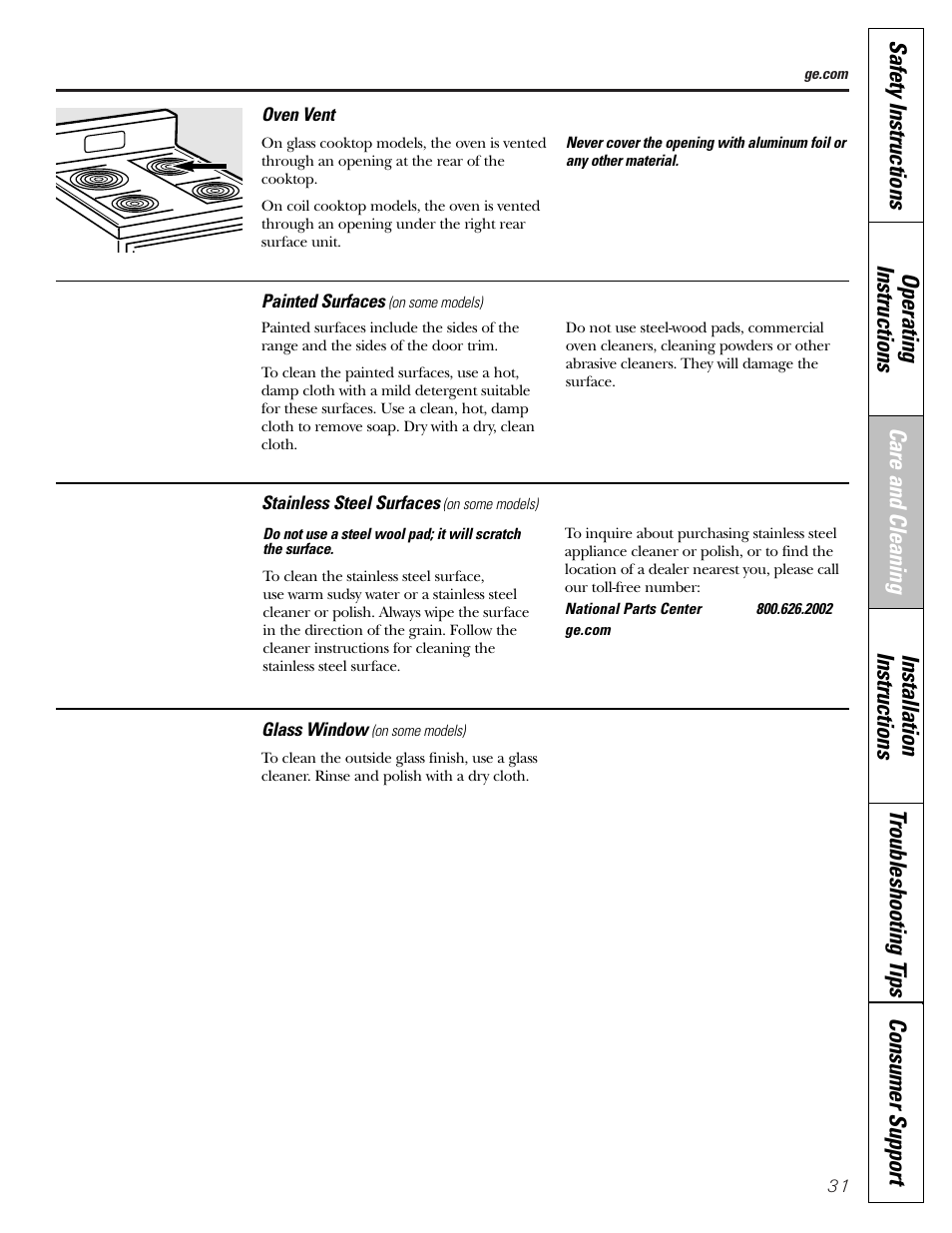GE Electric Coil & Radiant JBP22 User Manual | Page 31 / 52