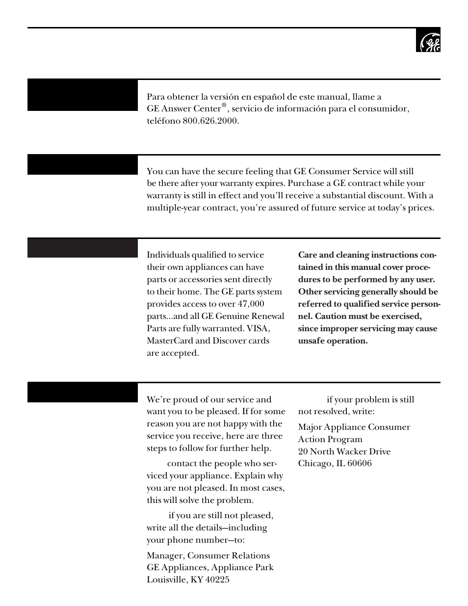 GE DCXR453 User Manual | Page 22 / 23