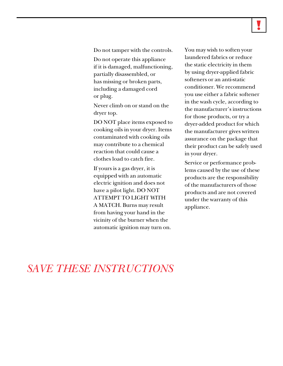 Save these instructions | GE DCXR453 User Manual | Page 7 / 23