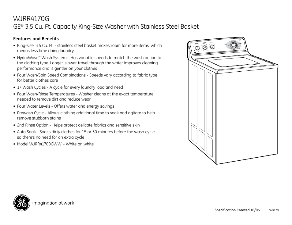 Wjrr4170g | GE WJRR4170G User Manual | Page 2 / 2