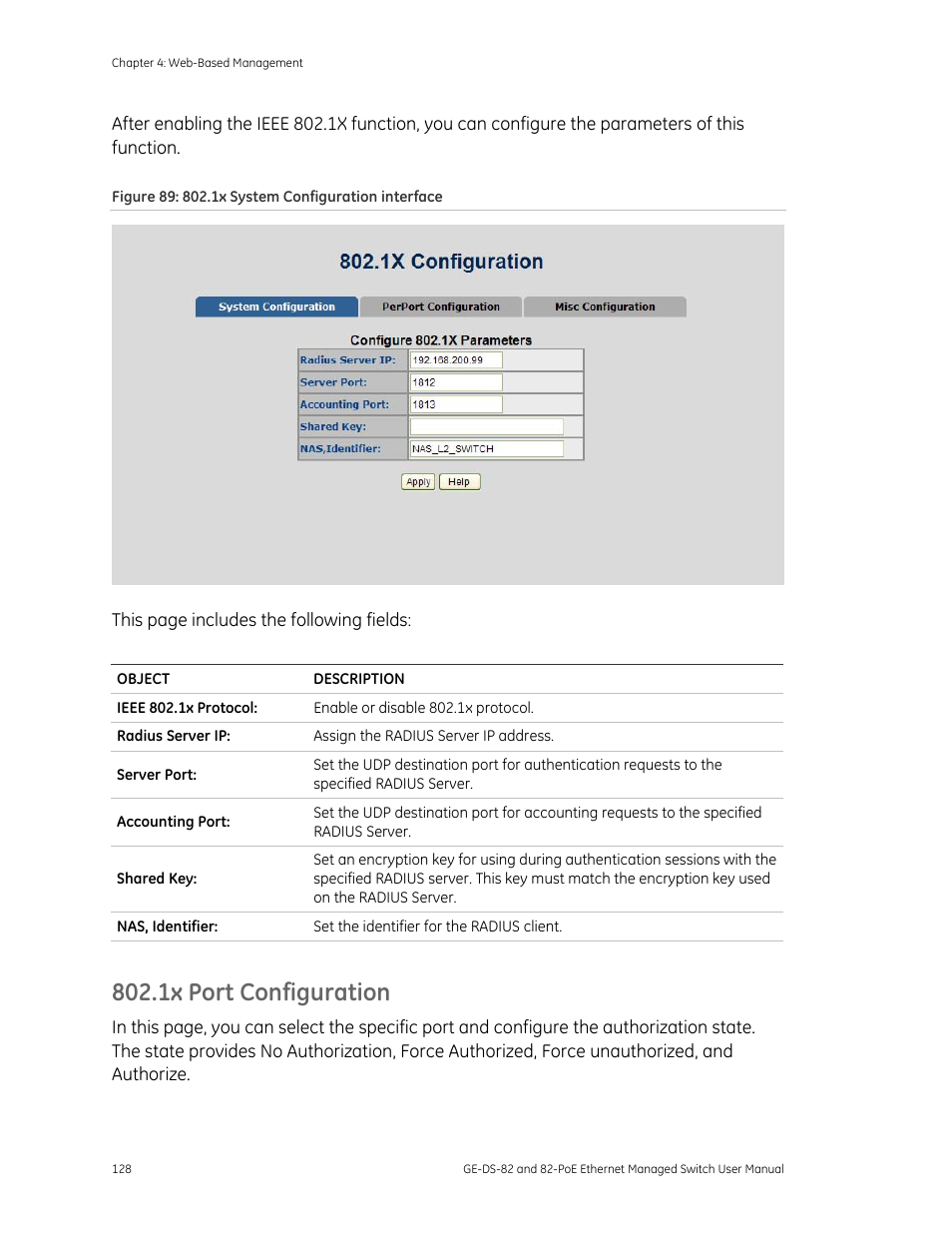 1x port configuration | GE DS-82 User Manual | Page 132 / 226