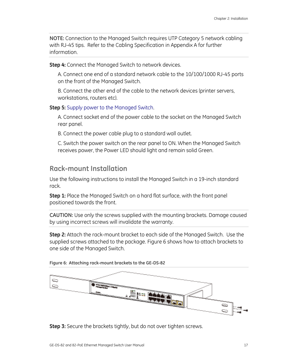 Rack-mount installation | GE DS-82 User Manual | Page 21 / 226