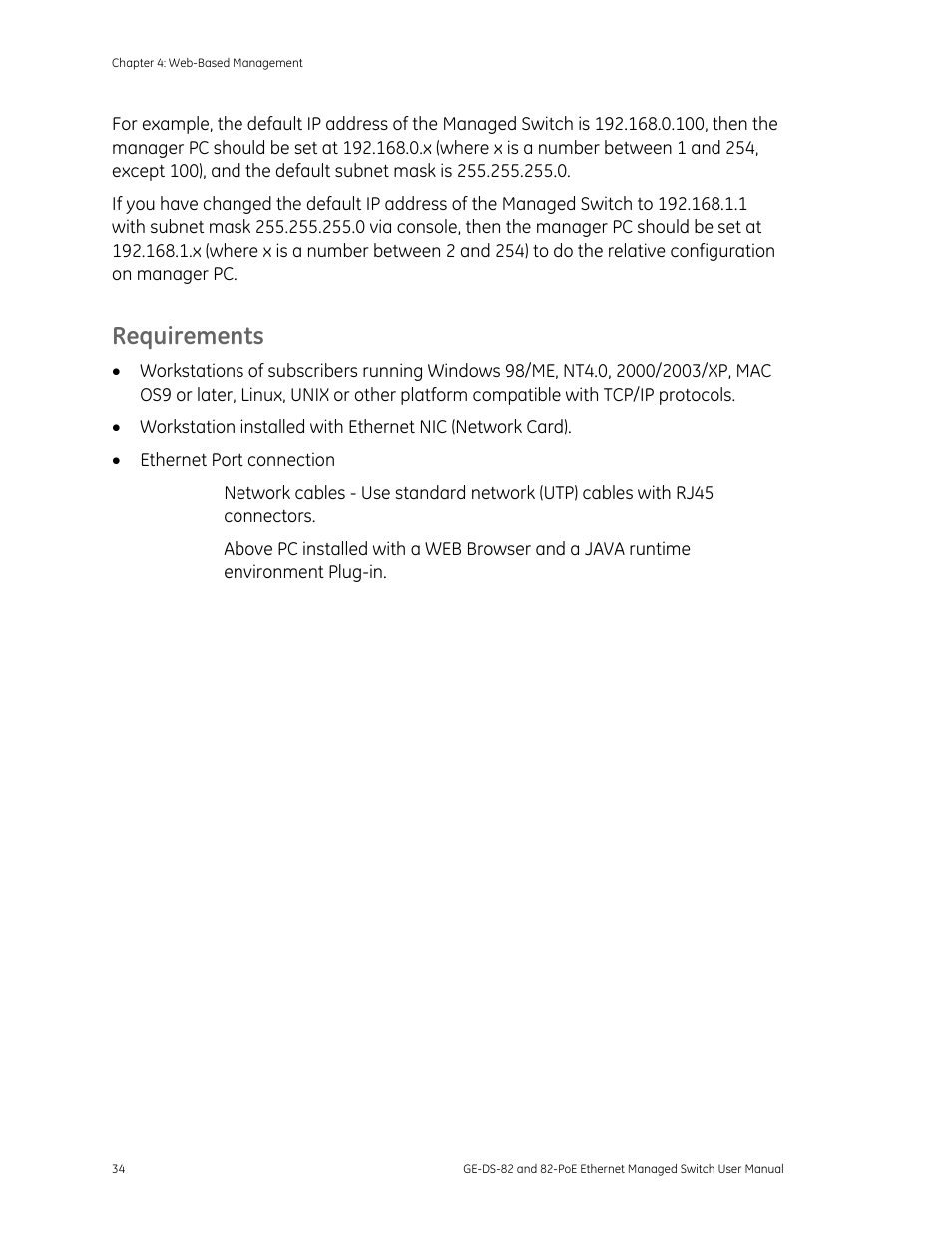 Requirements | GE DS-82 User Manual | Page 38 / 226