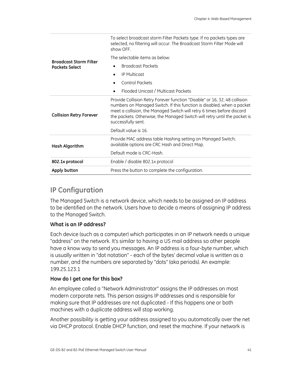 Ip configuration | GE DS-82 User Manual | Page 45 / 226
