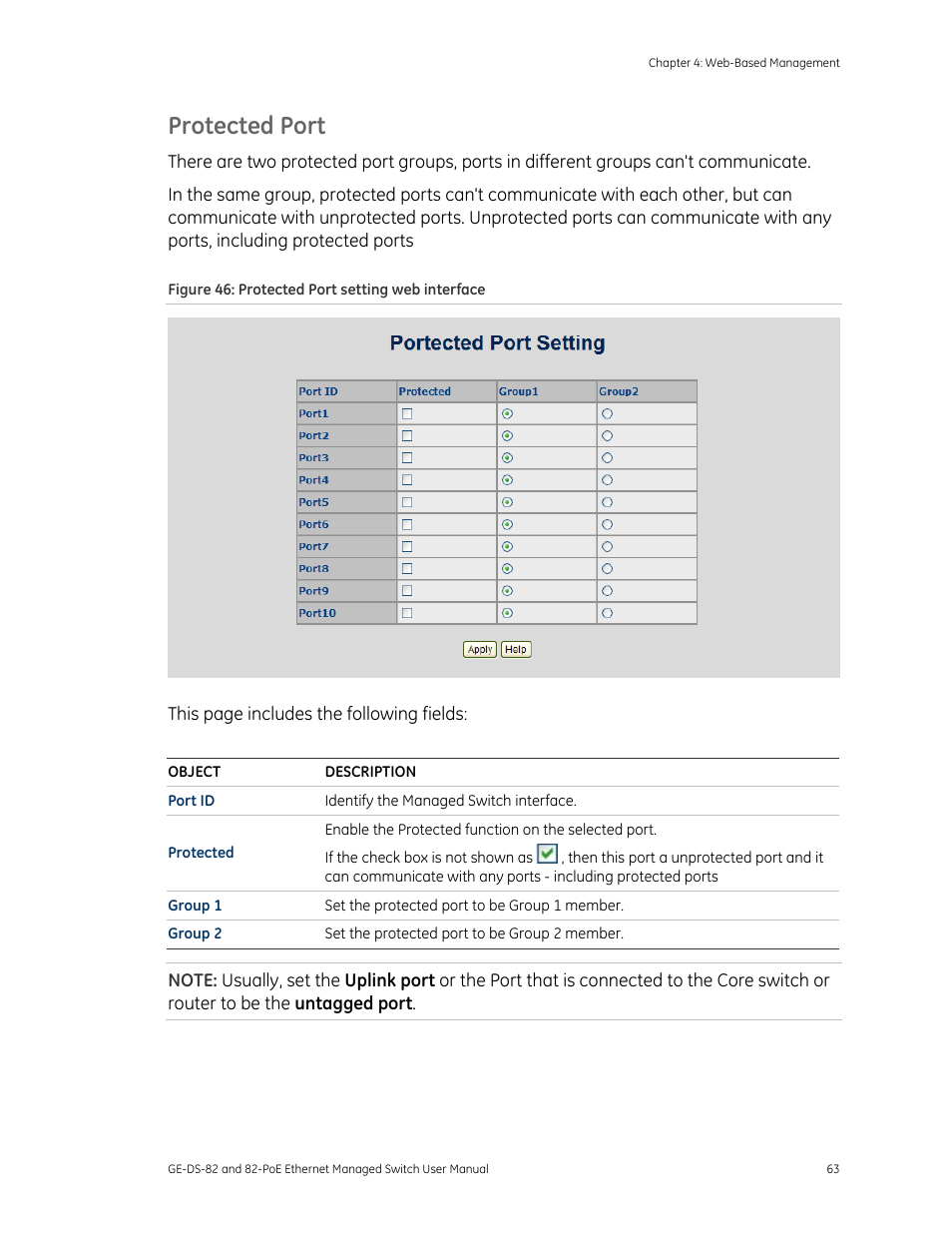Protected port | GE DS-82 User Manual | Page 67 / 226
