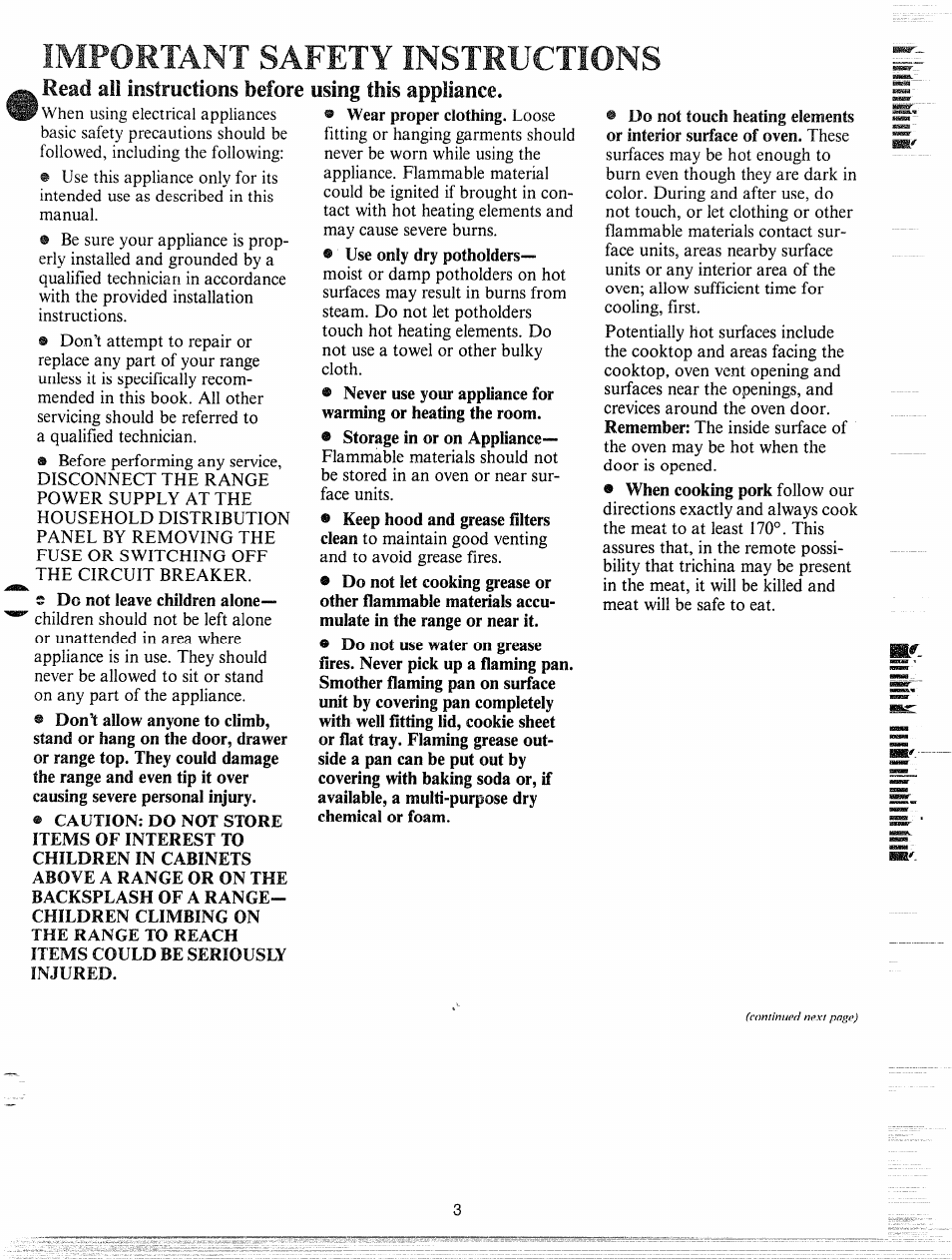 Important safety instructions | GE JHC56G User Manual | Page 3 / 27