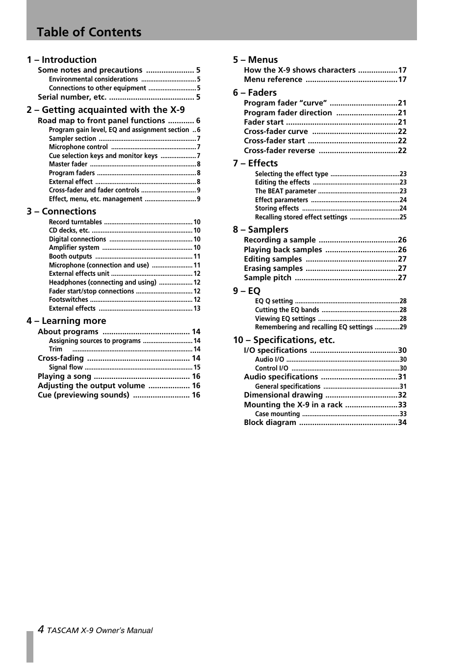 GE X-9 User Manual | Page 4 / 36