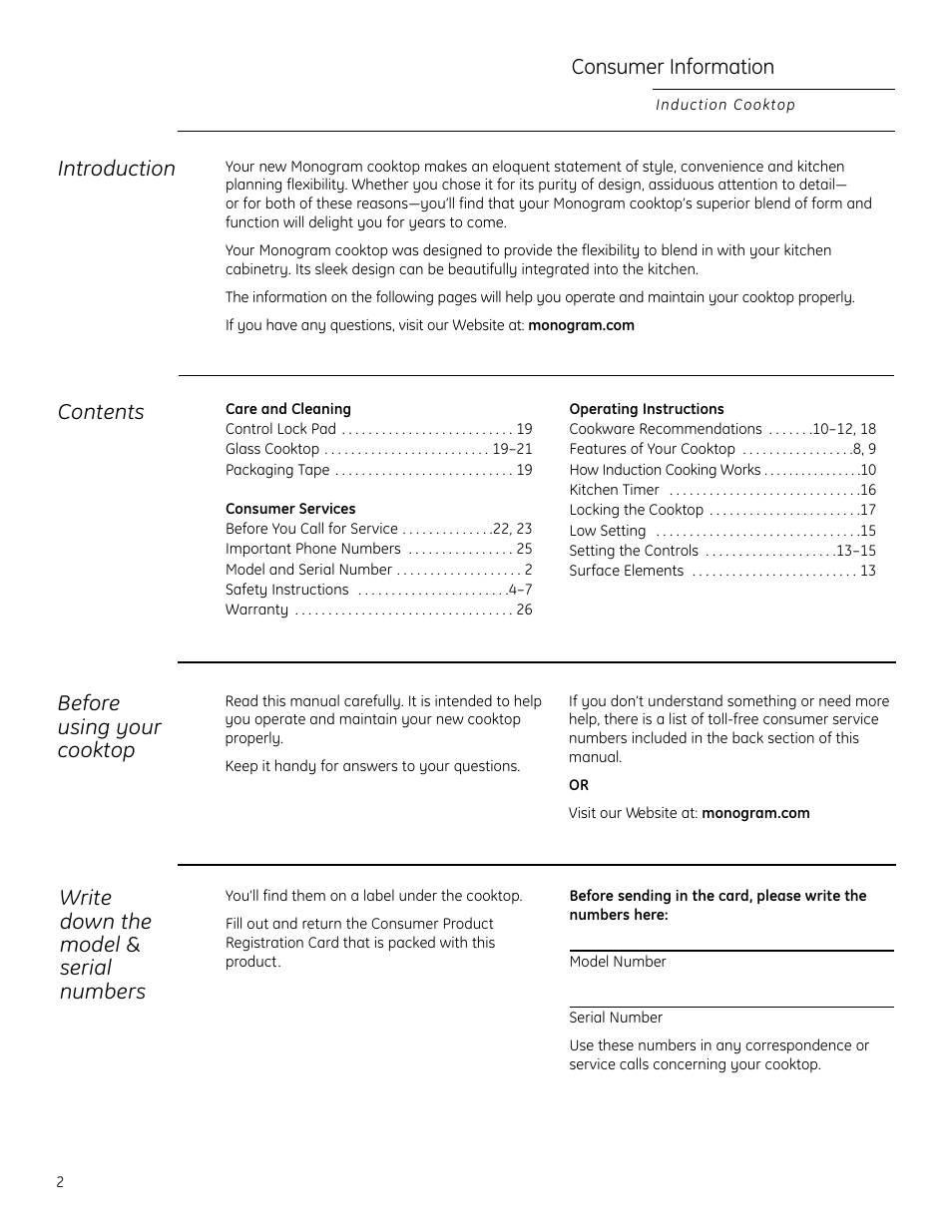 GE ZHU30 User Manual | Page 2 / 80