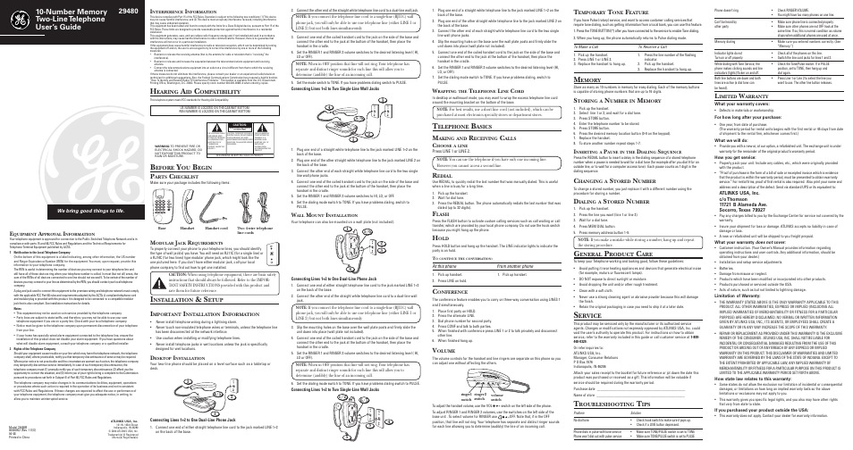 GE 29480 User Manual | 2 pages