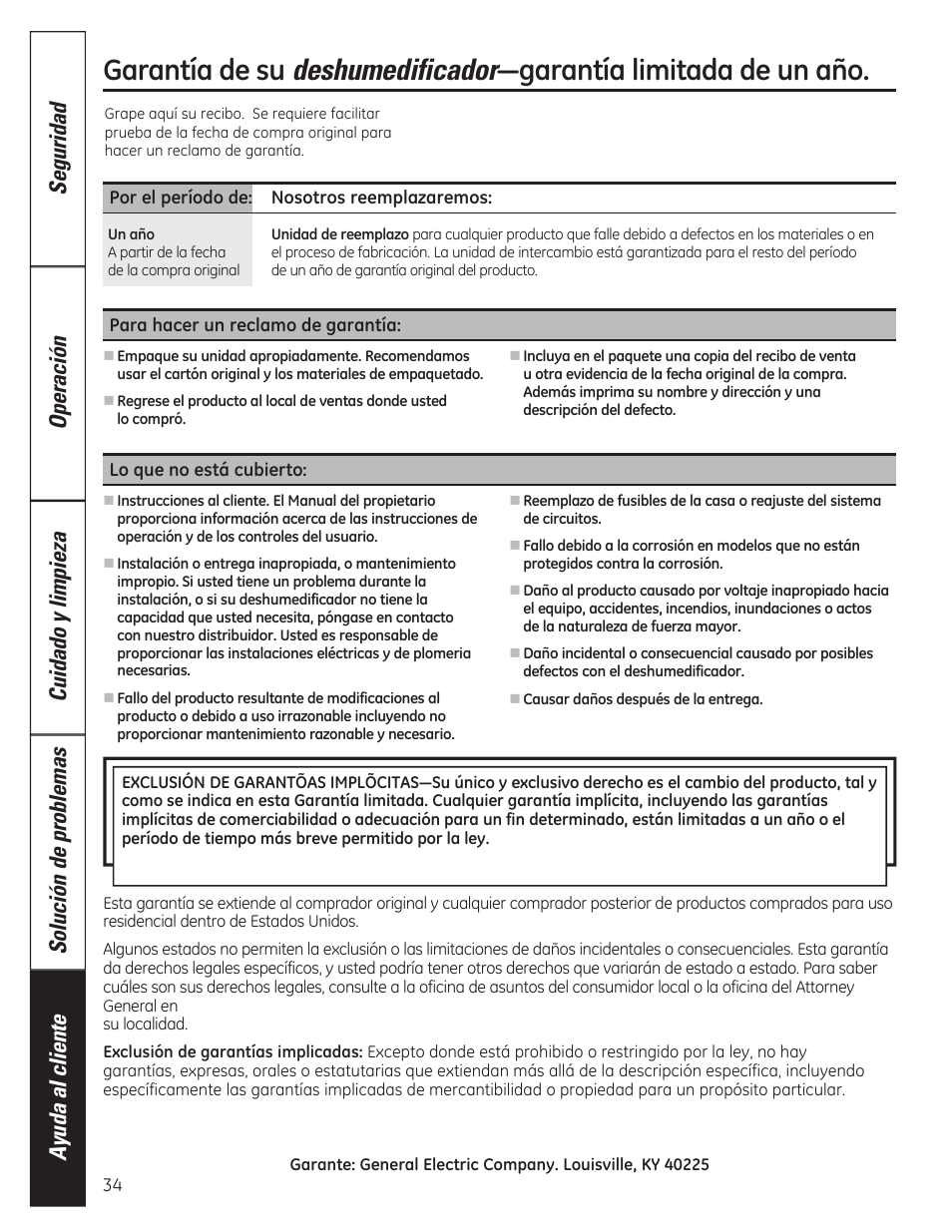 GE ADER40 User Manual | Page 34 / 36