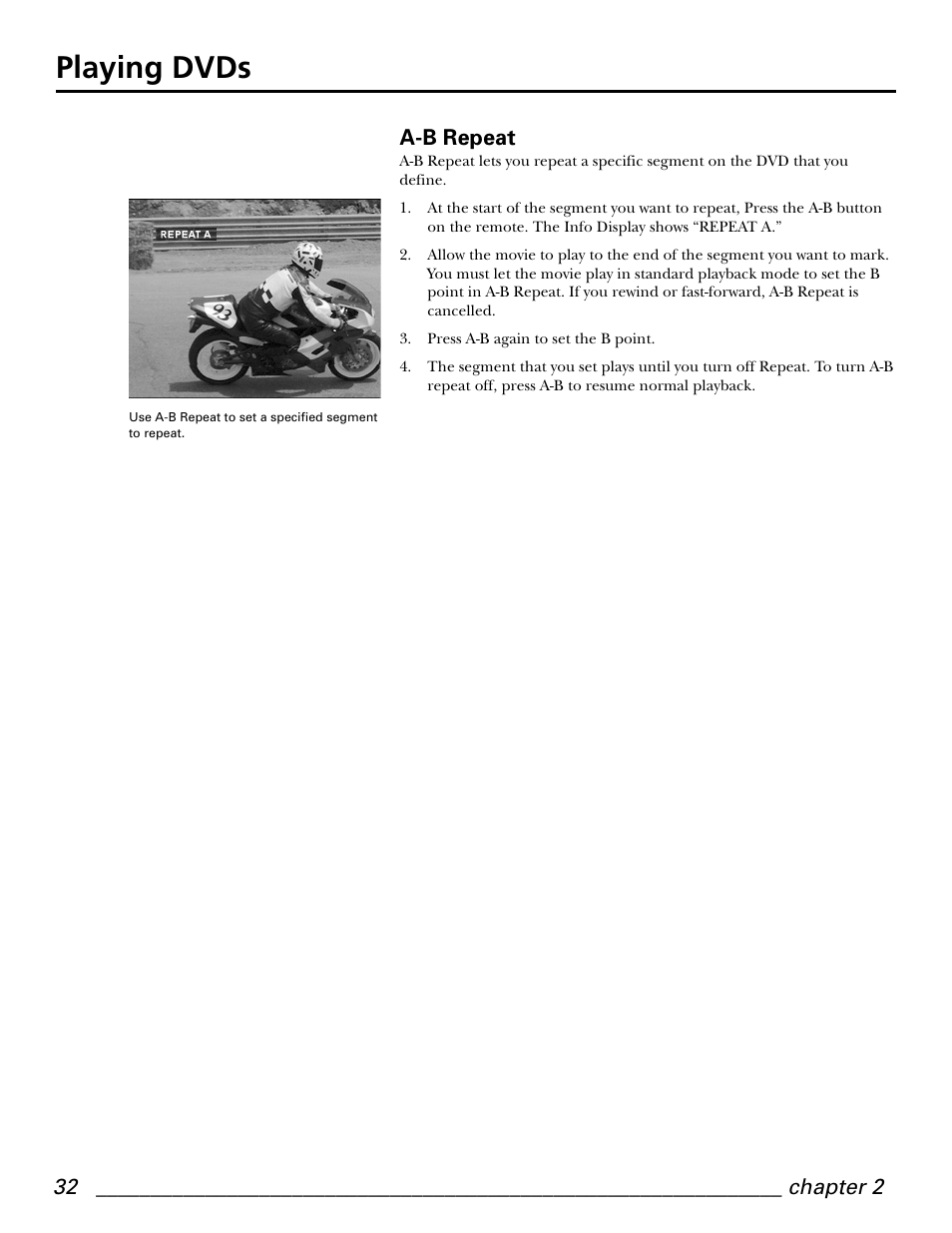 Playing dvds, A-b repeat | GE GE1101P User Manual | Page 34 / 66