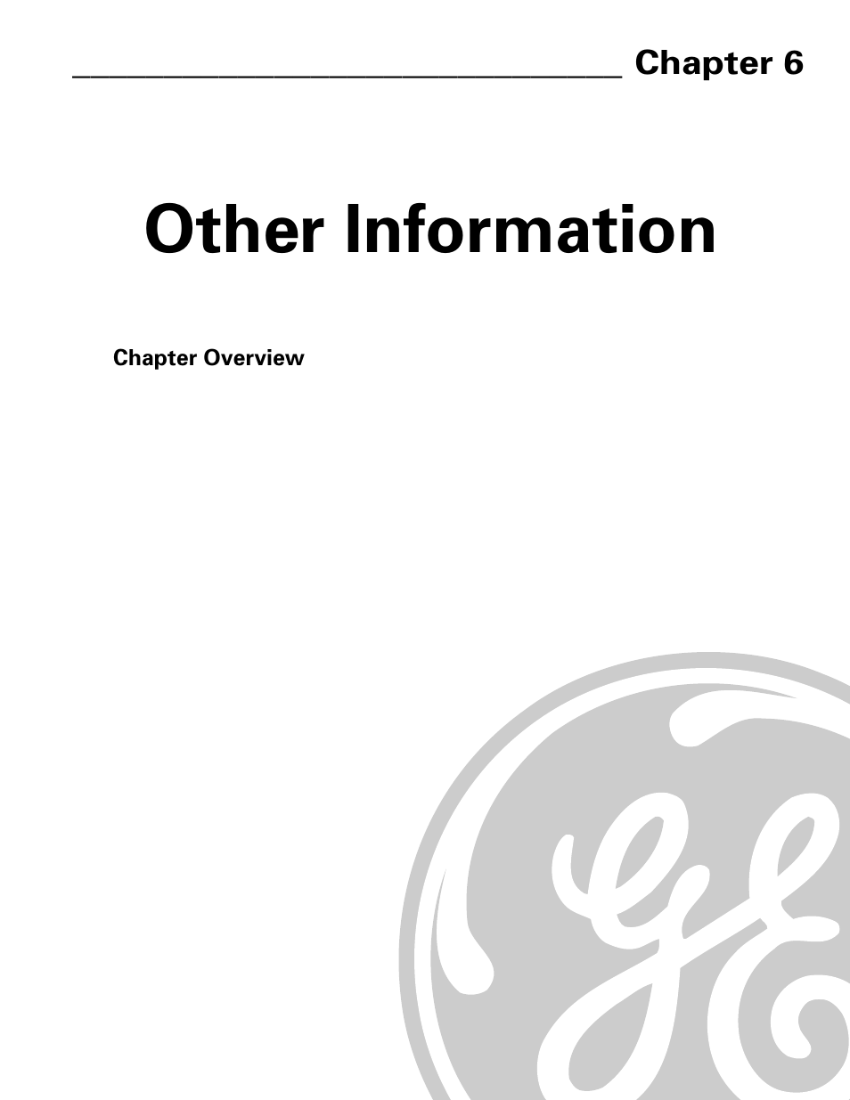Other information, Chapter 6 | GE GE1101P User Manual | Page 55 / 66