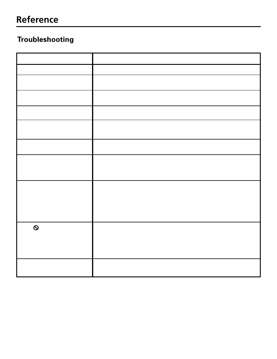 Reference, Troubleshooting | GE GE1101P User Manual | Page 56 / 66
