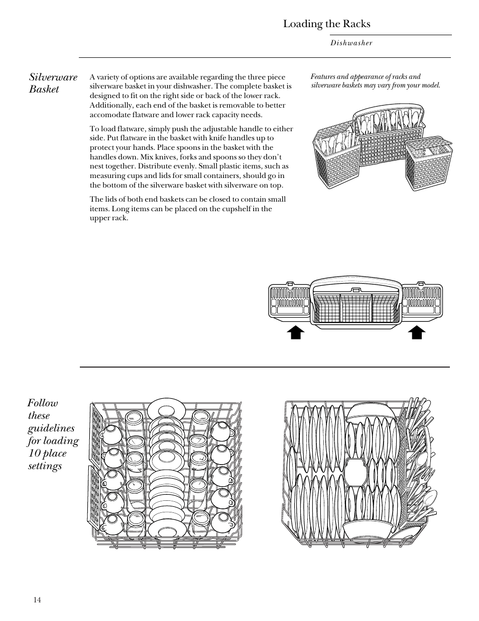 Loading the racks | GE Monogram ZBD4200 User Manual | Page 14 / 24