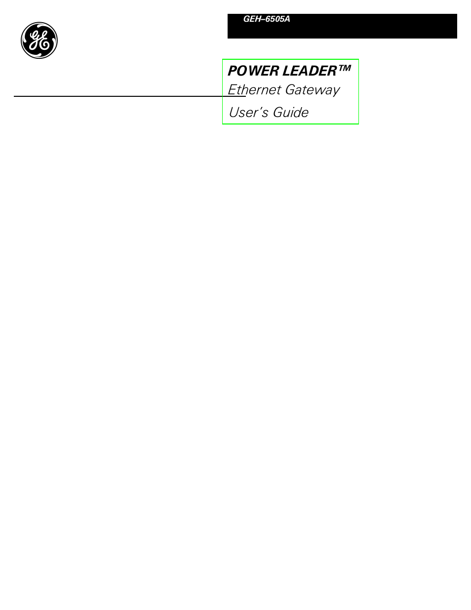 GE GEH6505A User Manual | 24 pages