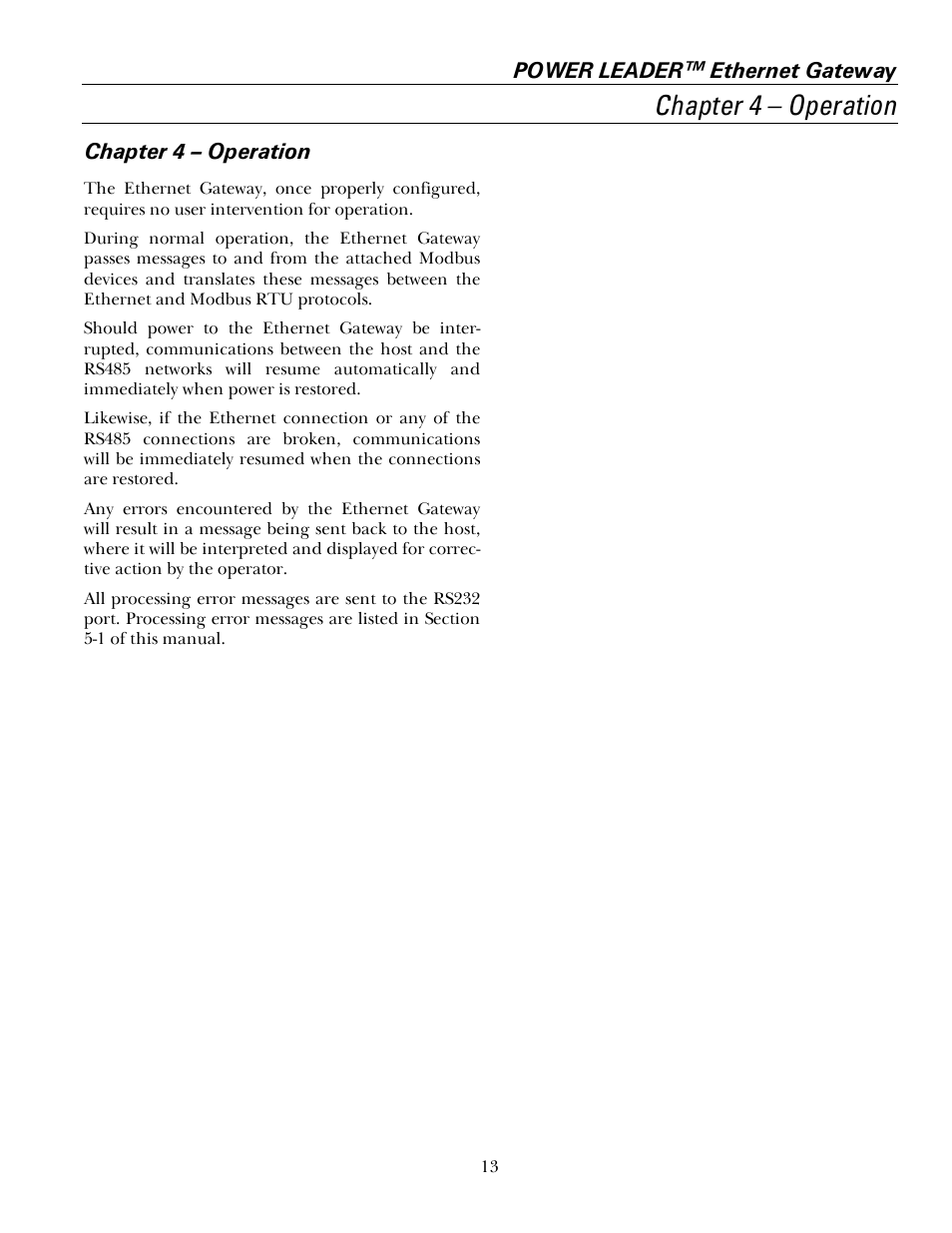 Ch 4 - operation, Chapter 4 – operation | GE GEH6505A User Manual | Page 17 / 24