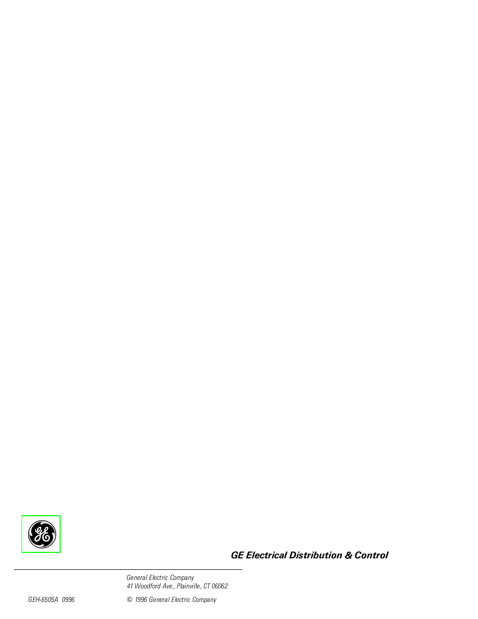 GE GEH6505A User Manual | Page 24 / 24