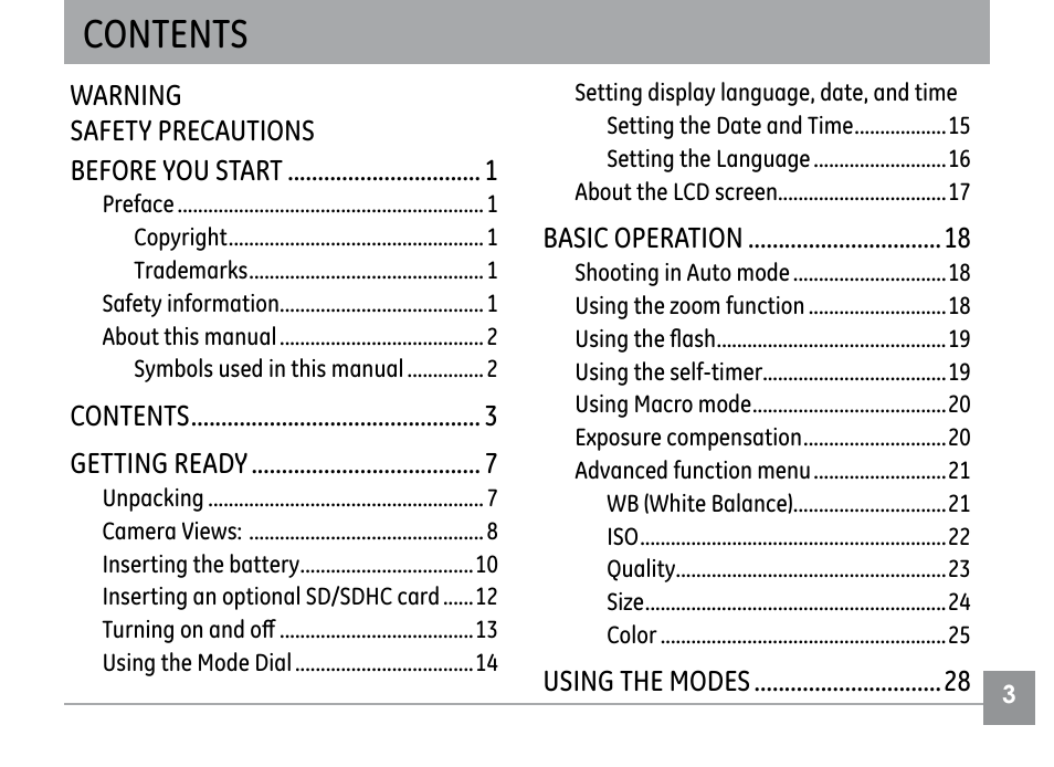 GE H855 User Manual | Page 7 / 90