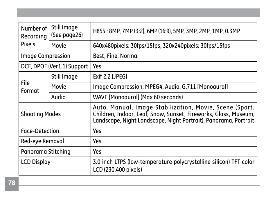 GE H855 User Manual | Page 82 / 90
