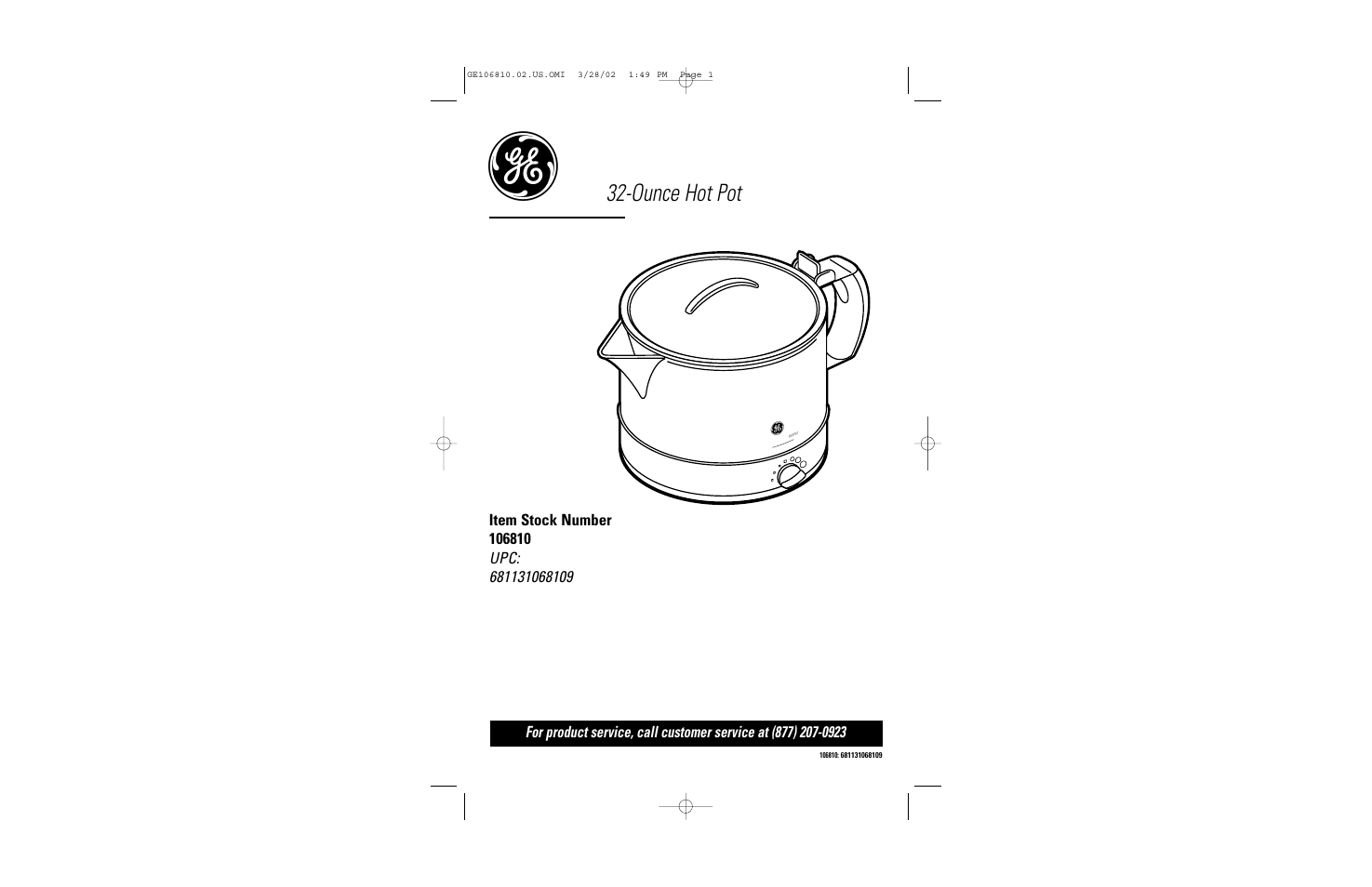 GE 106810 User Manual | 7 pages