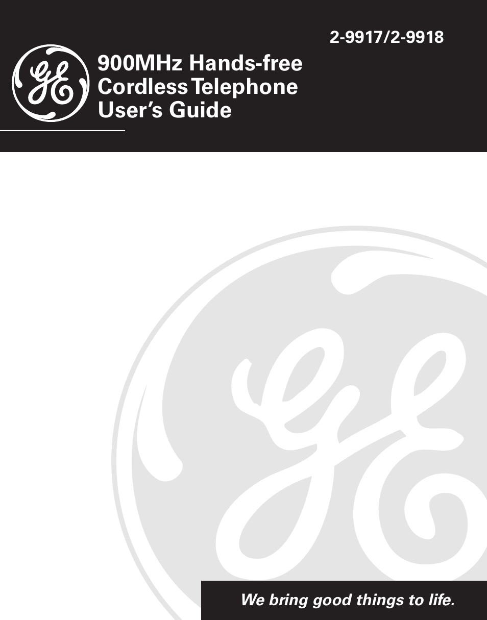 GE 2-9917 User Manual | 20 pages