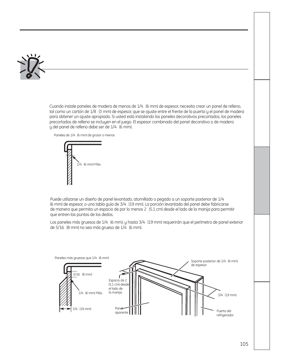 Molduras y paneles decorativos, Antes de que empiece | GE 200D8074P050 User Manual | Page 105 / 132