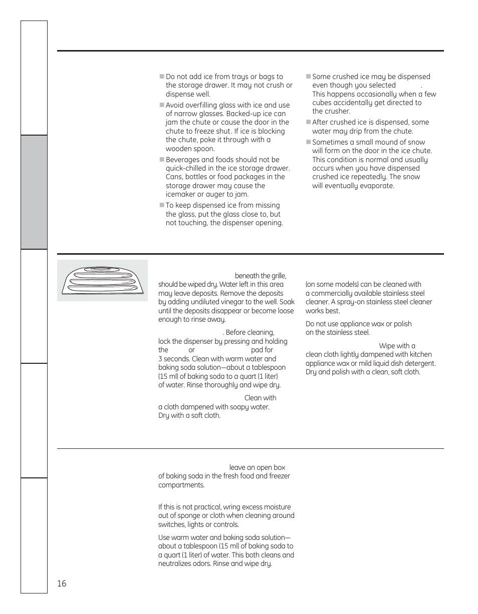 Care and cleaning, On some models) | GE 200D8074P050 User Manual | Page 16 / 132