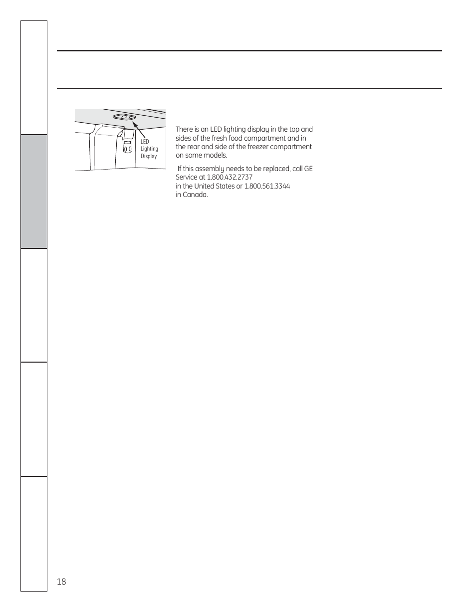 Replacing the light bulbs, Replacing the lights | GE 200D8074P050 User Manual | Page 18 / 132