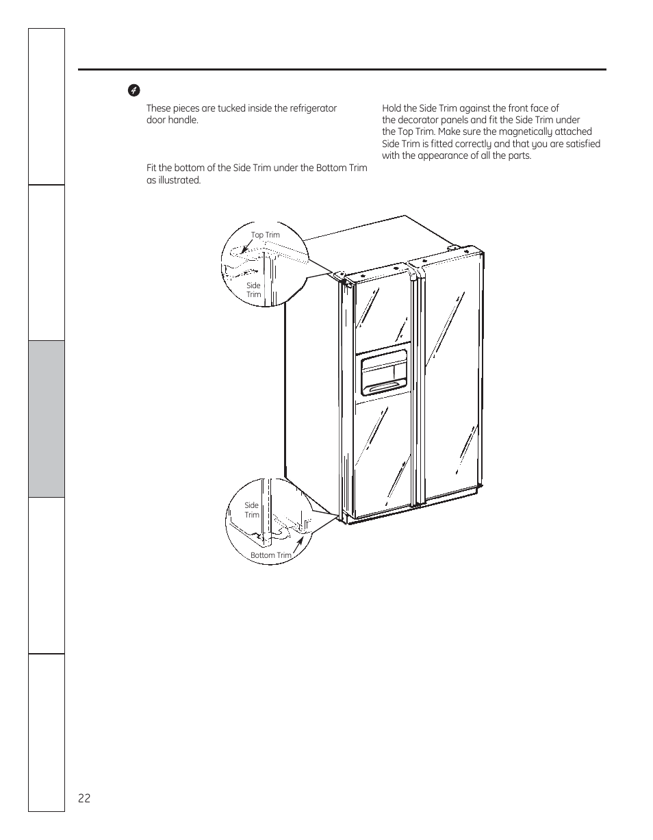 Inserting the door panels | GE 200D8074P050 User Manual | Page 22 / 132