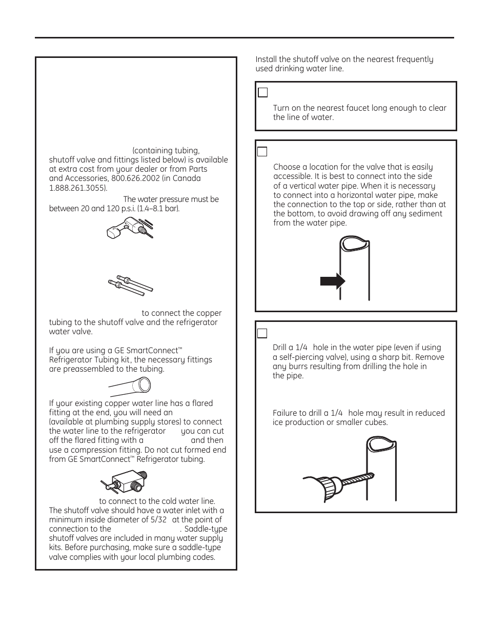 Installation instructions, What you will need, Shut off the main water supply | Choose the valve location, Drill the hole for the valve | GE 200D8074P050 User Manual | Page 33 / 132