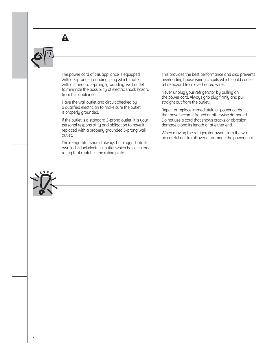 Warning, How to connect electricity | GE 200D8074P050 User Manual | Page 4 / 132